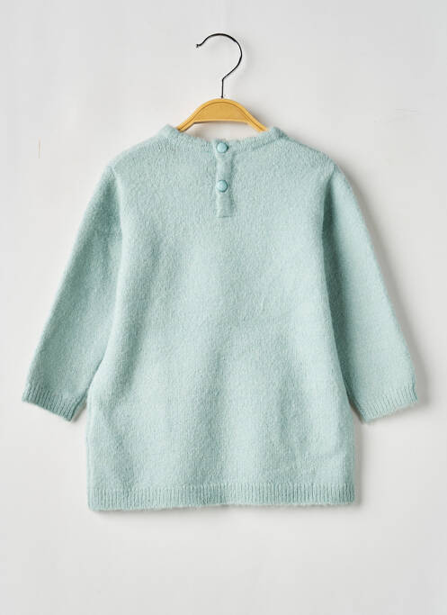 Rochie pulover broderie mâneci lungi albastru LOSAN fille