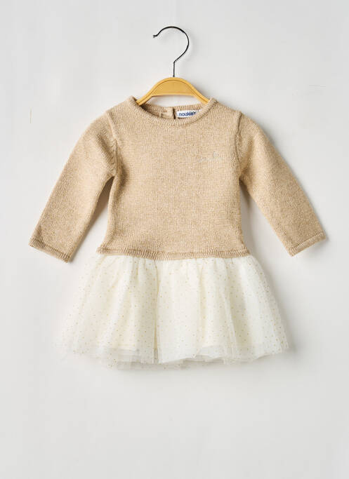 Rochie midi guler rotund mâneci lungi auriu NOUKIE'S fille