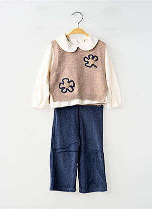 Set pantaloni broderie albastru MAYORAL fată