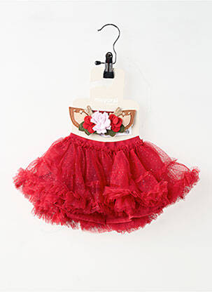Fustă scurtă țesătură tulle roșu MAYORAL fată