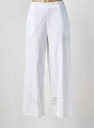 Pantalon drept talie elastică alb BLANC BOHEME femme