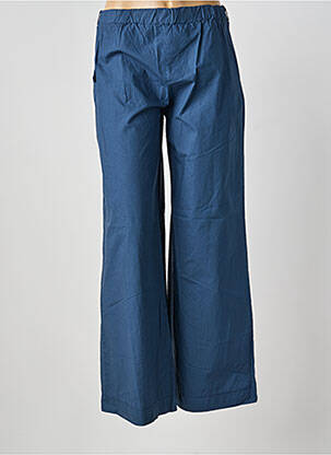 Pantalon drept talie elastică albastru BLANC BOHEME femeie
