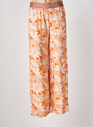 Pantalon drept talie elastică portocaliu BLANC BOHEME femeie