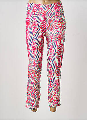 Pantalon 7/8 talie elastică roșu BLANC BOHEME femeie