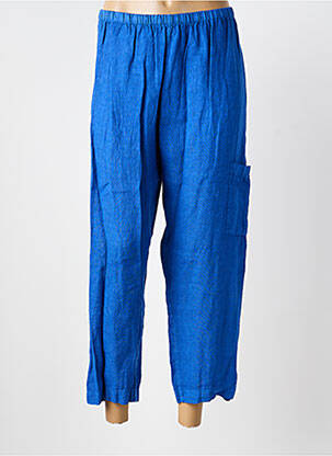 Pantalon trei sferturi croială dreaptă albastru BLUGAYA femme