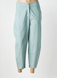 Pantalon trei sferturi croială dreaptă albastru BLANC BOHEME femeie