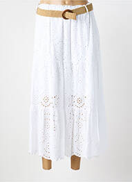Fustă lungă croială evazată alb BLANC BOHEME femme