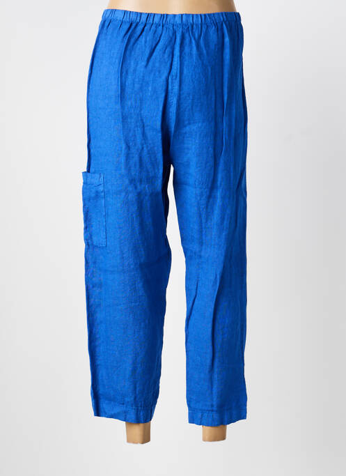 Pantalon trei sferturi croială dreaptă albastru BLUGAYA femme