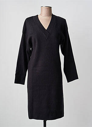 Rochie pulover guler în v mâneci lungi negru ARTLOVE femeie