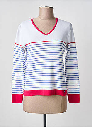 Pulover croială cambrată mâneci lungi alb ALL'OCEAN femme