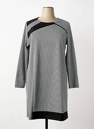 Rochie midi imprimeu fantezie mâneci lungi negru SENORETTA femme