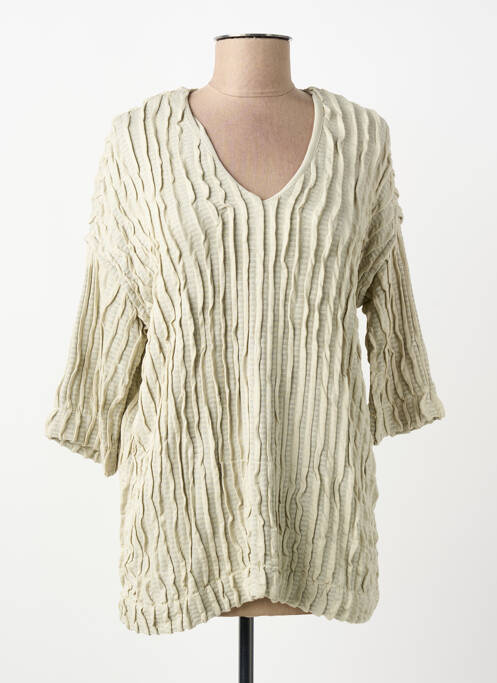 Pulover tunică mâneci 3/4 bej OZAI N KU femme