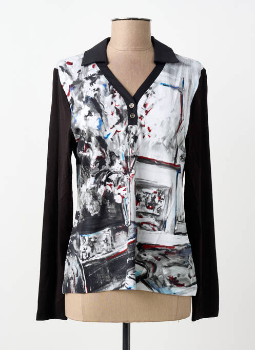 Polo mâneci lungi mâneci lungi negru DOLCEZZA femme