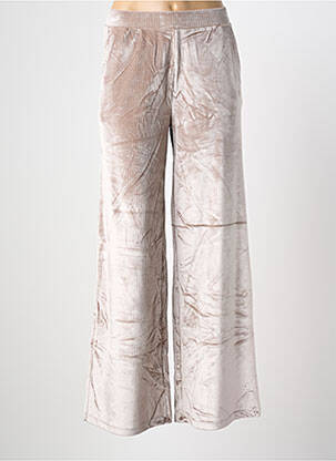 Pantalon evazat talie elastică bej HBT femeie