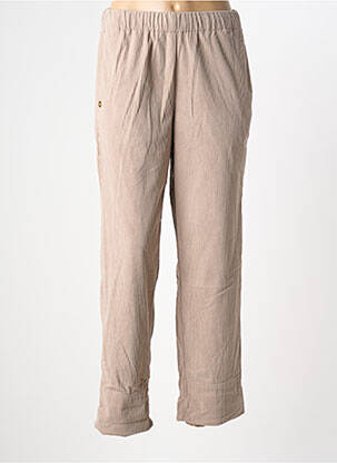Pantalon drept talie elastică bej ZHRILL femeie
