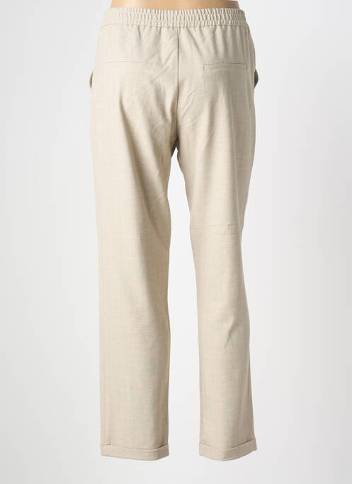 Pantalon drept talie elastică bej EVA KAYAN femme