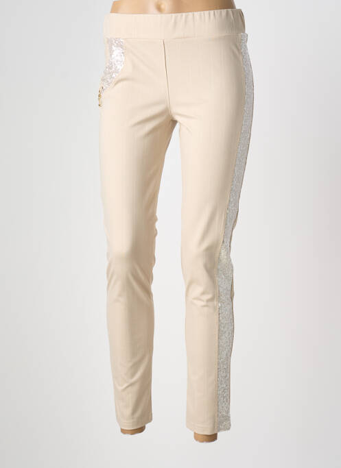 Pantalon slim talie elastică bej ELLY ITALIA femme