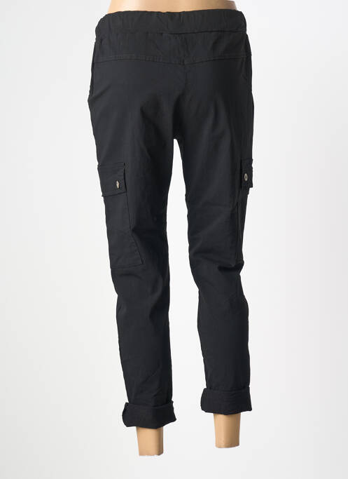 Pantalon trei sferturi talie elastică negru NÜ femme