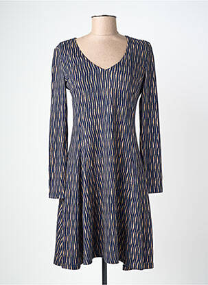 Rochie midi imprimeu fantezie mâneci lungi albastru SURKANA femeie
