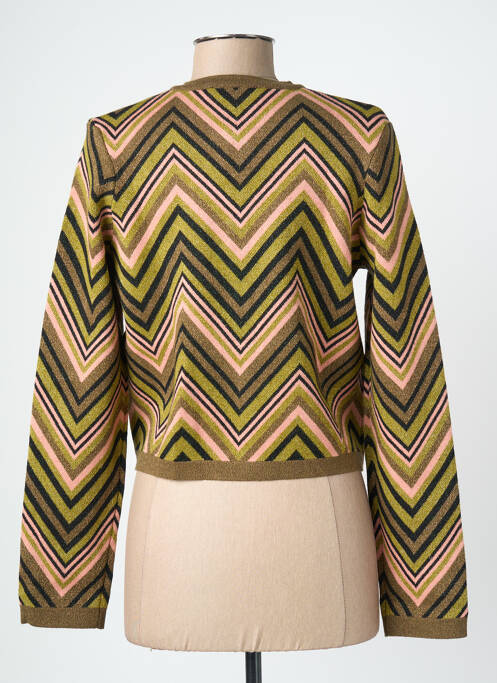 Vestă cu mâneci lungi închidere cu nasturi pe față verde SURKANA femme