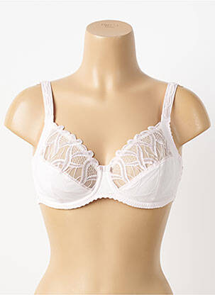 Sutien efect material satinat sutien cupe întregi cu decolteu înalt roz LOUISA BRACQ femme