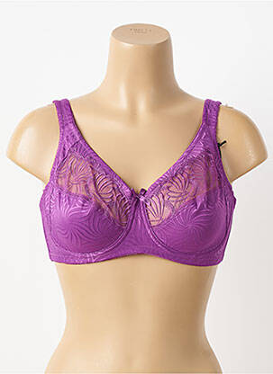 Sutien efect material satinat sutien cupe întregi cu decolteu înalt violet PIEGE femeie