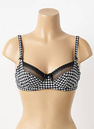 Sutien efect material satinat sutien cupe întregi cu decolteu înalt negru LOUISA BRACQ femme