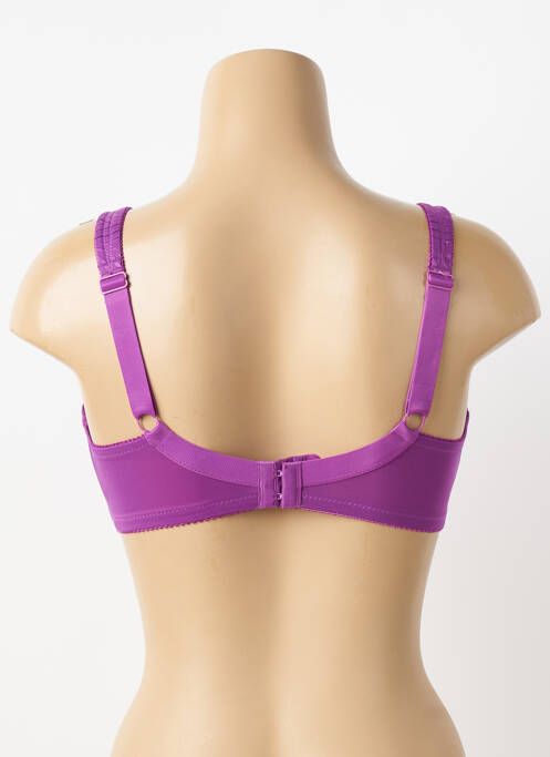 Sutien efect material satinat sutien cupe întregi cu decolteu înalt violet PIEGE femme