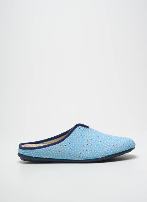 Papuci/pantofi de casă vârf rotund toc plat până la 3 cm albastru ZEL'S femme