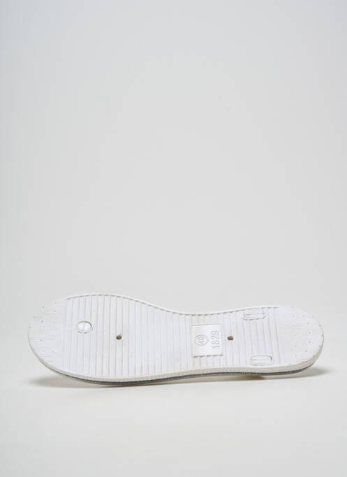 Șlapi cristale stras toc plat până la 3 cm alb B&M femme