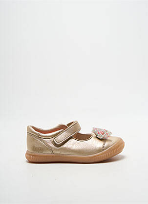 Balerine țesătură satinată vârf rotund auriu BOPY fille