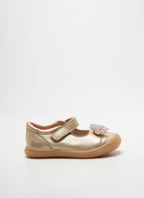 Balerine țesătură satinată vârf rotund auriu BOPY fille