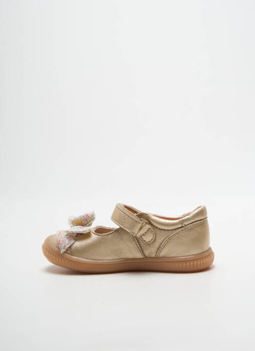 Balerine țesătură satinată vârf rotund auriu BOPY fille