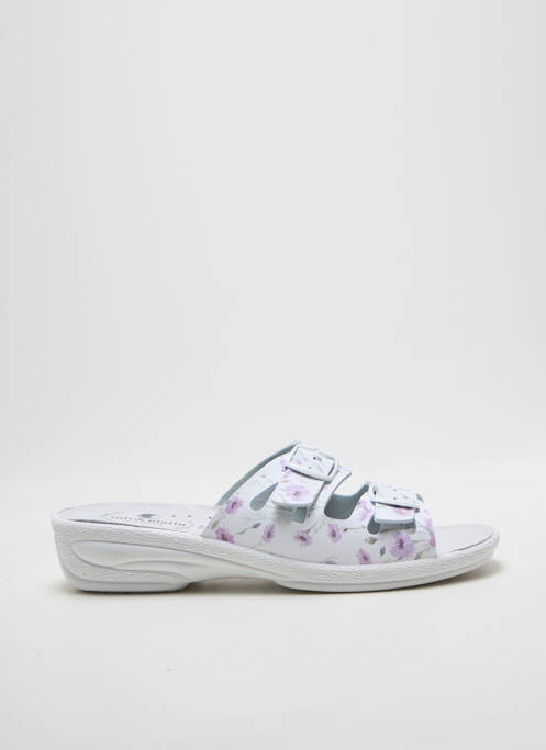 Mulete/saboți tip de talpă amortizantă toc de 4 la 6 cm alb SOIR ET MATIN femme