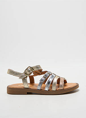 Sandale/pantofi decupați țesătură satinată chiquet auriu GBB fille