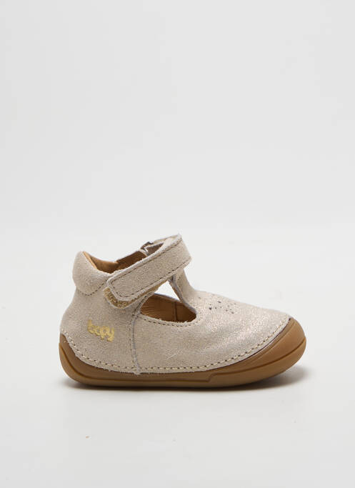 Balerine țesătură satinată vârf rotund auriu BOPY fille