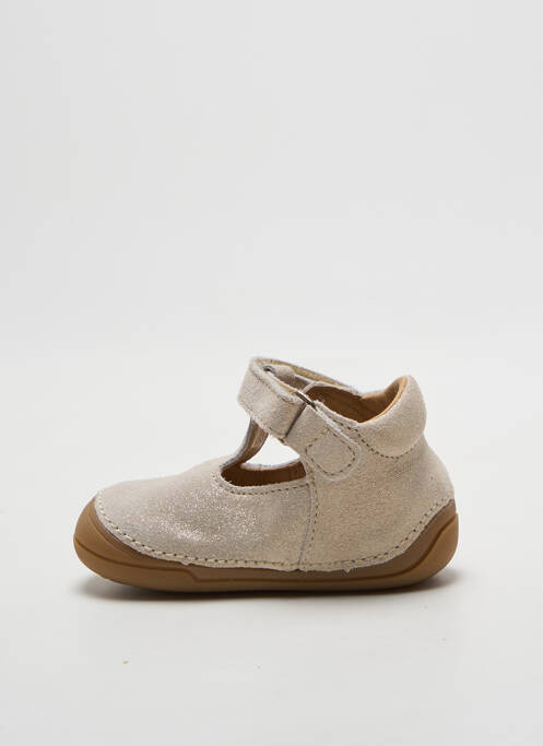 Balerine țesătură satinată vârf rotund auriu BOPY fille