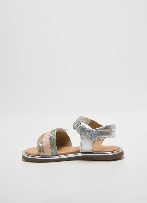 Sandale/pantofi decupați țesătură țesătură cu sclipici vârf deschis argintiu MOD8 fille