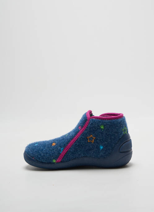 Papuci/pantofi de casă închidere cu fermoar vârf rotund albastru BOPY fille