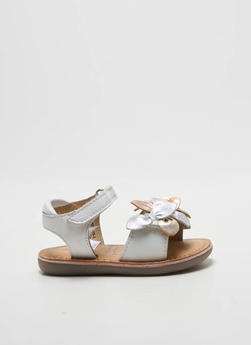 Sandale/pantofi decupați țesătură satinată vârf deschis alb MOD8 fille