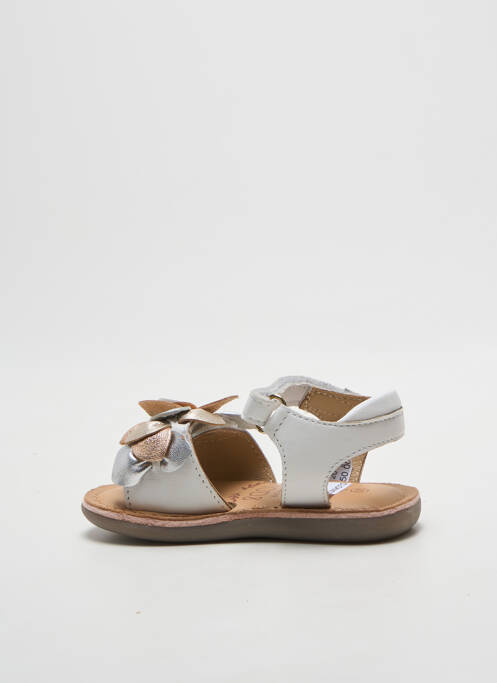 Sandale/pantofi decupați țesătură satinată vârf deschis alb MOD8 fille