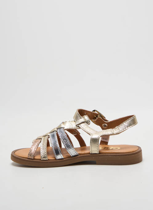 Sandale/pantofi decupați țesătură satinată chiquet auriu GBB fille