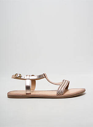 Sandale/pantofi decupați închidere cu buclă(e) toc plat până la 3 cm auriu LILYBELLULE femme