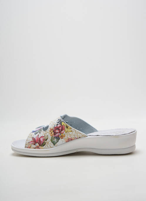 Mulete/saboți tip de talpă amortizantă toc de 4 la 6 cm alb LE SOFT femme