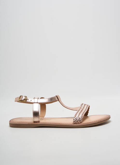 Sandale/pantofi decupați închidere cu buclă(e) toc plat până la 3 cm auriu LILYBELLULE femme