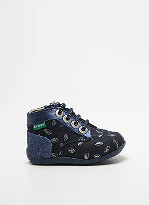 Ghete țesătură satinată vârf rotund albastru KICKERS fille