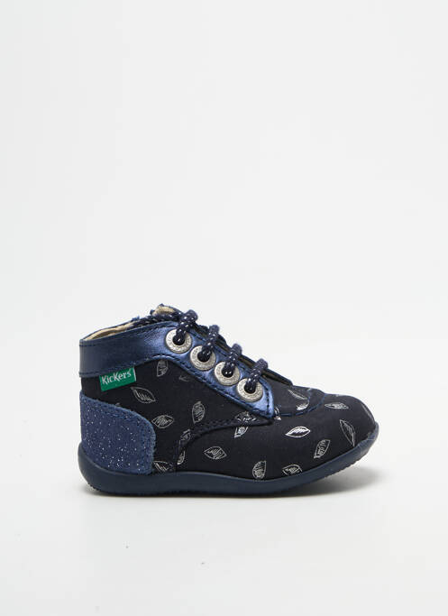 Ghete țesătură satinată vârf rotund albastru KICKERS fille