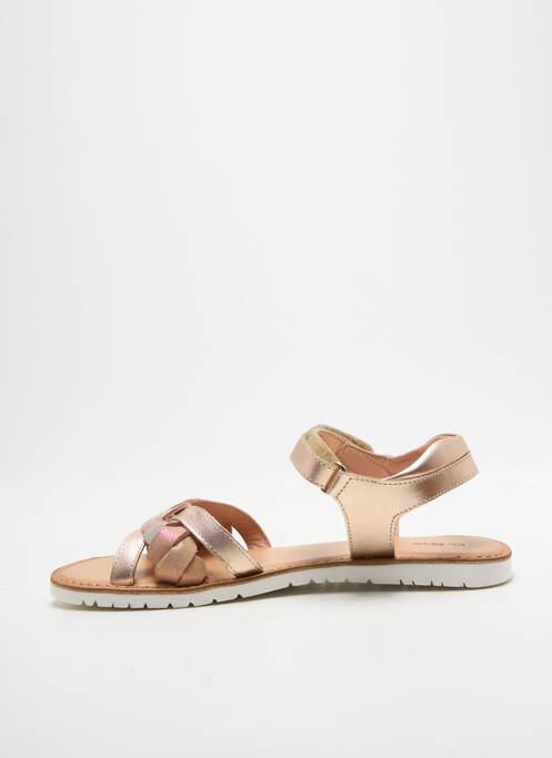 Sandale/pantofi decupați țesătură satinată toc plat până la 3 cm roz KICKERS femme