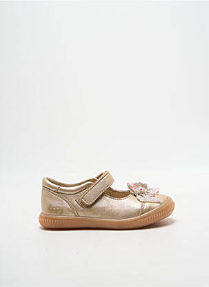 Balerine țesătură satinată vârf rotund auriu BOPY fille