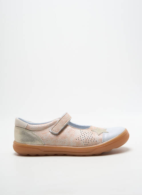 Balerine țesătură satinată vârf rotund auriu BOPY fille